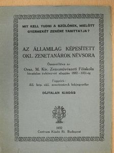 Az államilag képesített okl. zenetanárok névsora [antikvár]