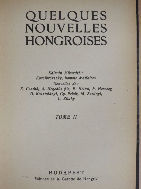 Csathó Kálmán - Quelques nouvelles hongroises II. (töredék) [antikvár]
