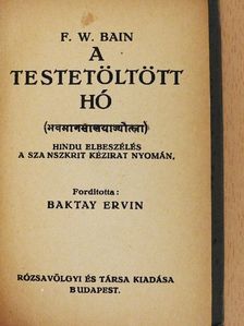 F. W. Bain - A testetöltött hó [antikvár]