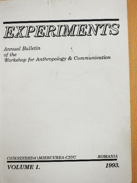 Bodó Julianna - Experiments 1993. Volume 1.  [antikvár]
