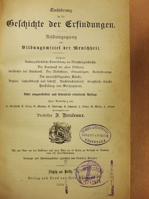 I. Böllner - Einführung in die Geschichte der Erfindungen I. (gótbetűs) [antikvár]