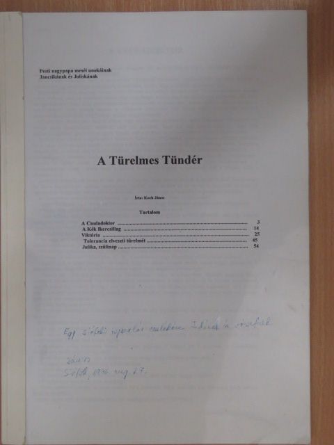 Koch János - A türelmes tündér (dedikált példány) [antikvár]