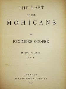James Fenimore Cooper - The last of the Mohicans I-II. [antikvár]
