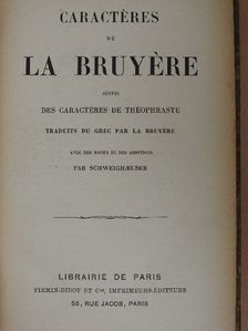 Jean De La Bruyére - Caractéres de la Bruyére [antikvár]