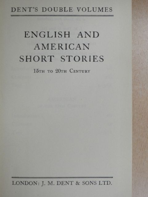 Daniel Defoe - English and american short Stories I-II. [antikvár]
