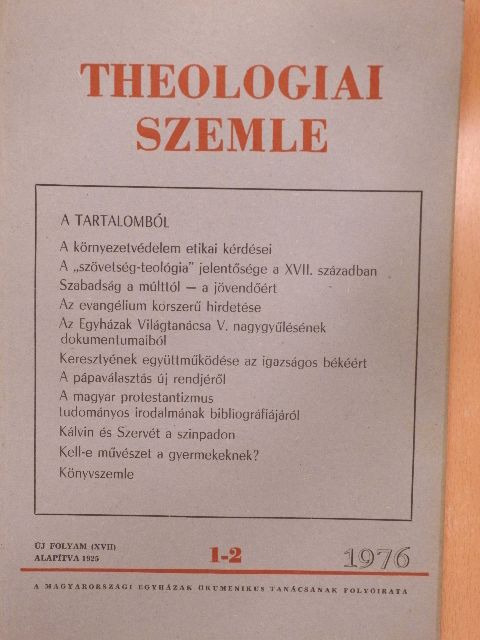 Barcza József - Theologiai Szemle 1976. január-február [antikvár]