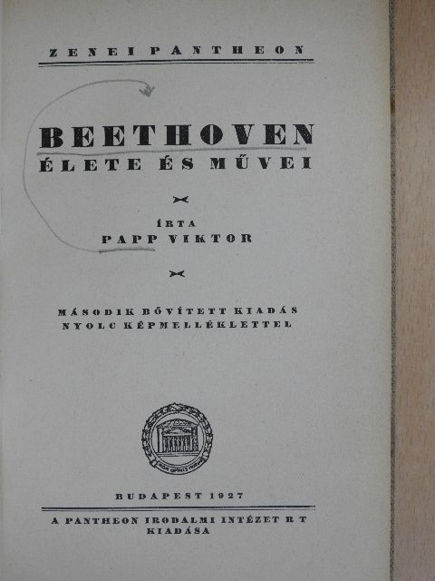 Papp Viktor - Beethoven élete és művei [antikvár]