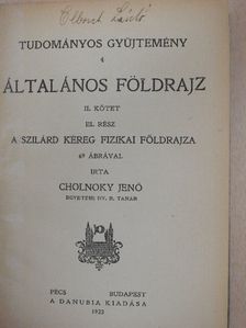 Cholnoky Jenő - Általános földrajz II/3. [antikvár]
