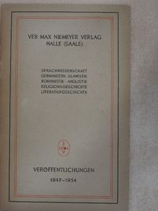 Verlagsverzeichnis Veröffentlichungen 1947-1954 [antikvár]