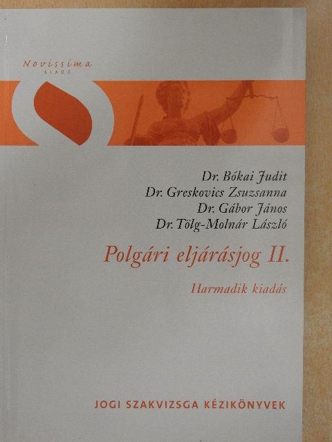 Dr. Bókai Judit - Polgári eljárásjog II. [antikvár]