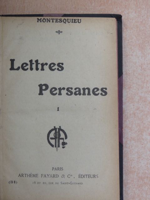 Bordelais Montesquieu - Lettres Persanes I-III. [antikvár]
