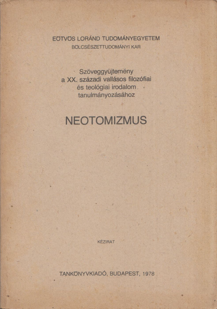 GECSE GUSZTÁV - Neotomizmus [antikvár]