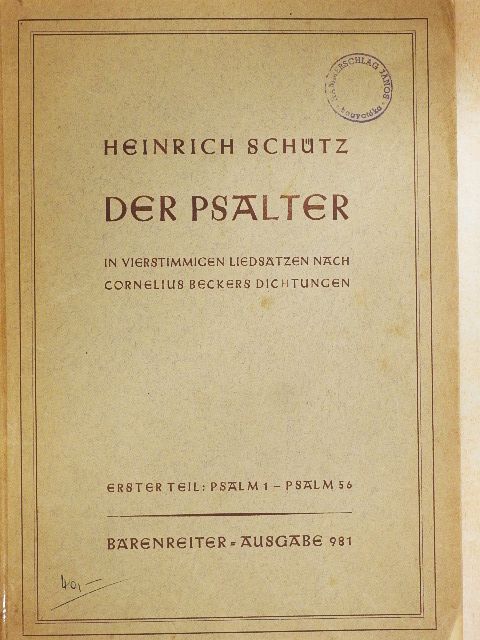 Heinrich Schütz - Der Psalter (gótbetűs) [antikvár]