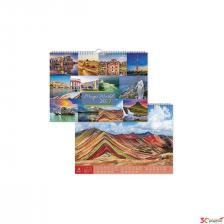 P4111 - 0252 - Naptár fali pd Magic World 42x30 cm 2027