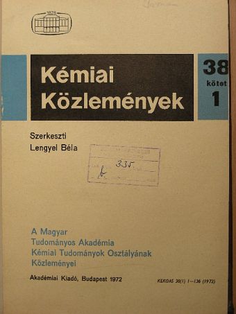 Borossay József - Kémiai Közlemények 1972/1-4. [antikvár]