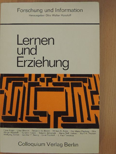 Hans Anger - Lernen und Erziehung [antikvár]
