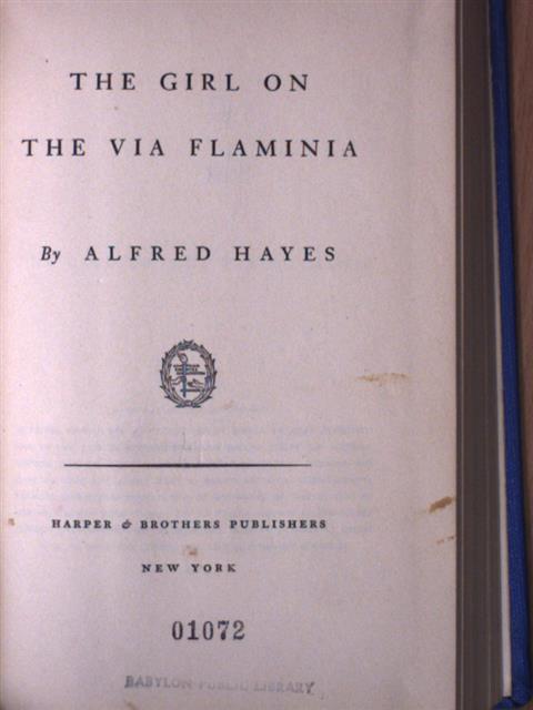 Alfred Hayes - The girl on the Via Flaminia [antikvár]
