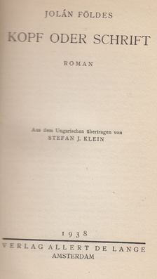 Földes Jolán - Kopf oder Schrift [antikvár]