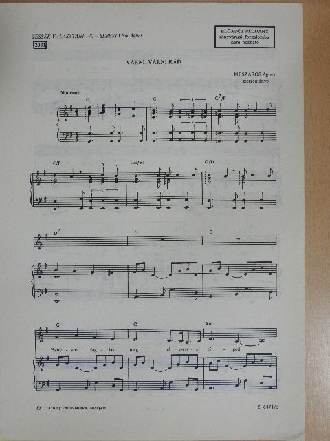 Mészáros Ágnes - Várni, várni rád [antikvár]