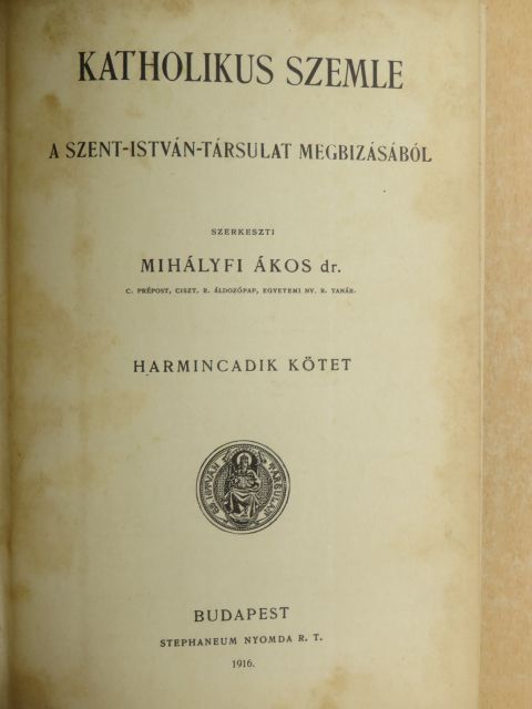 Agárdi László - Katholikus szemle 1916. január-december  [antikvár]