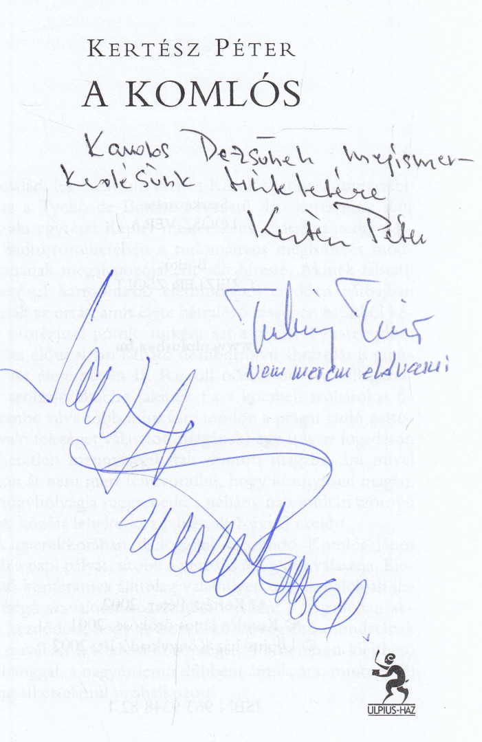 Kertész Péter - A Komlós (dedikált) [antikvár]