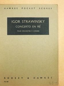 Igor Strawinsky - Concerto en ré [antikvár]
