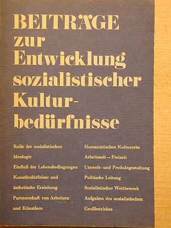 Eberhard Gieseler - Beiträge zur Entwicklung sozialistischer Kulturbedürfnisse [antikvár]