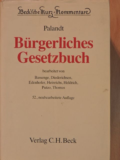 Palandt Bürgerliches Gesetzbuch [antikvár]