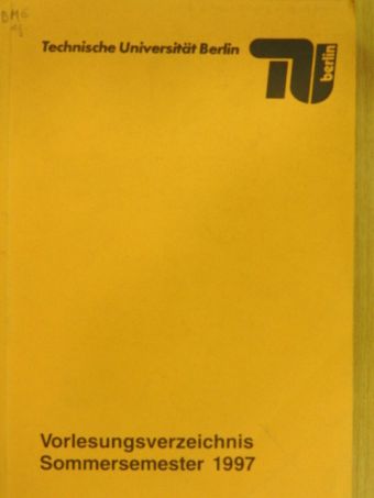 Vorlesungsverzeichnis Sommersemester 1997 [antikvár]
