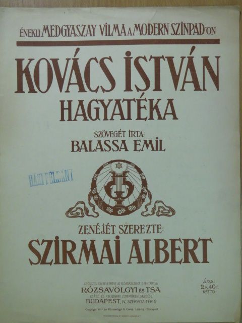 Balassa Emil - Kovács István hagyatéka [antikvár]