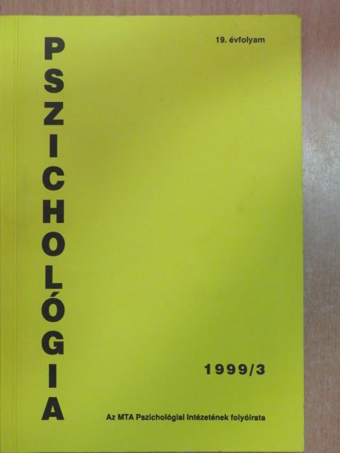Békés Judit - Pszichológia 1999/3. [antikvár]