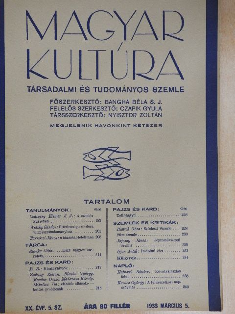 B. B. - Magyar Kultúra 1933. március 5. [antikvár]