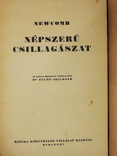 Newcomb - Népszerű csillagászat [antikvár]