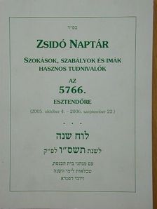 Zsidó naptár az 5766. esztendőre [antikvár]