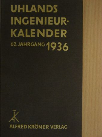 Uhlands Ingenieur-Kalender 1936 [antikvár]