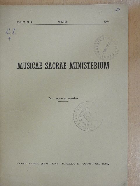 J.-Y. Hameline - Musicae Sacrae Ministerium Winter 1967 [antikvár]
