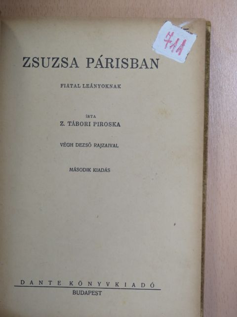 Z. Tábori Piroska - Zsuzsa Párisban [antikvár]