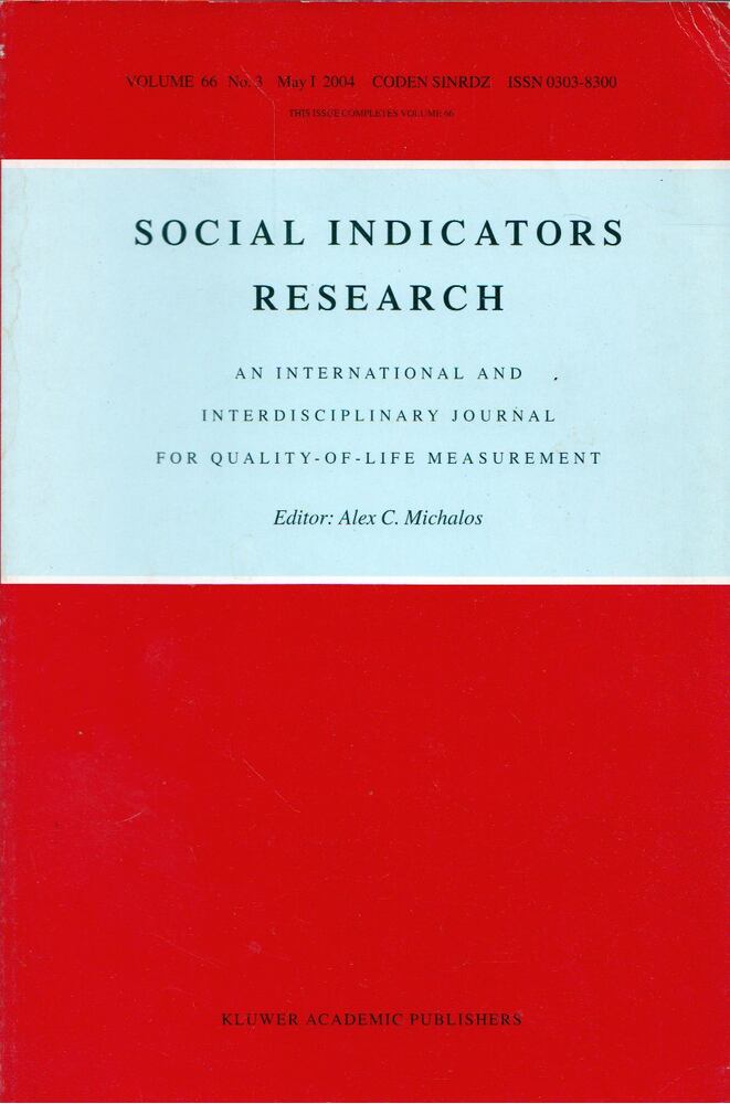 Social Indicators Research Volume 66 No.3 May 1 2004 [antikvár]