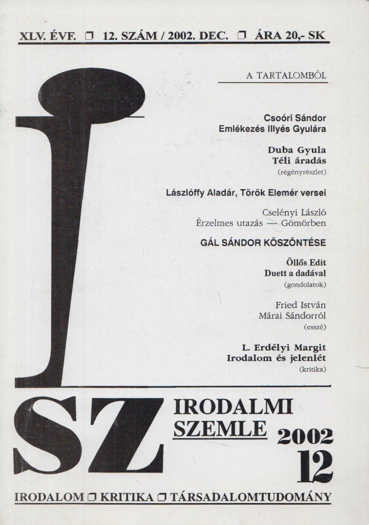 Fónod Zoltán - Irodalmi szemle 2002/ 12 [antikvár]