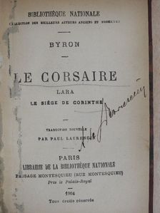 Byron - Le Corsaire/Lara/Le Siége de Corinthe [antikvár]