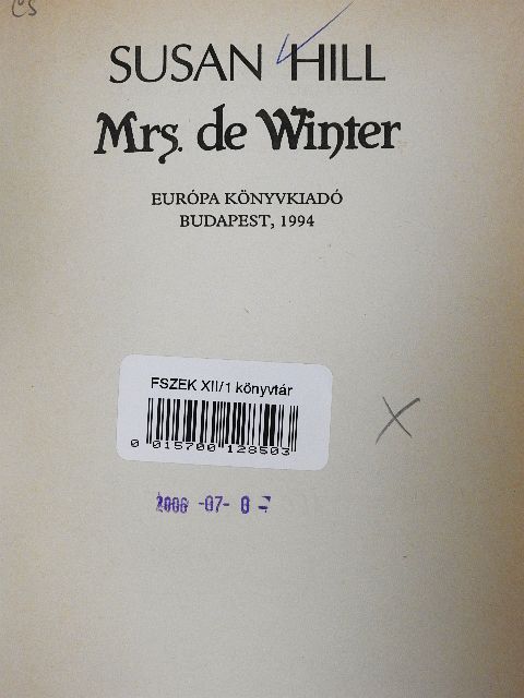 Susan Hill - Mrs. de Winter [antikvár]