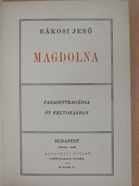 Rákosi Jenő - Magdolna [antikvár]