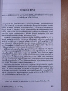 Gergely Jenő - A jelenkori magyar katolikus egyháztörténeti források kiadásának kérdéséhez [antikvár]