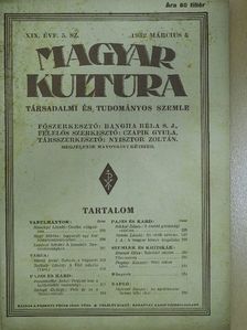 Balogh György - Magyar Kultúra 1932. március 5. [antikvár]
