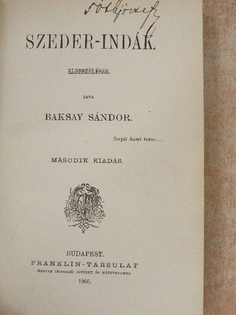Baksay Sándor - Szeder-indák [antikvár]