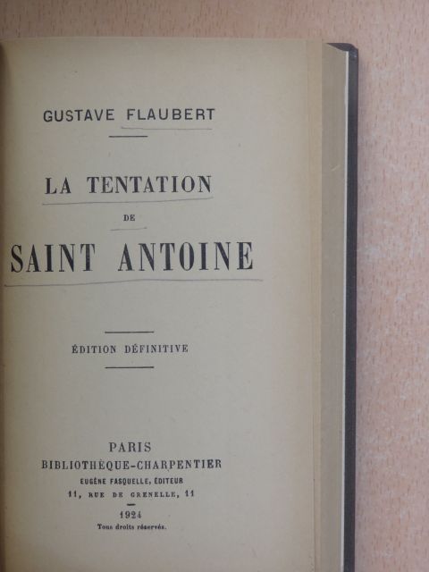 Gustave Flaubert - La tentation de Saint Antoine [antikvár]