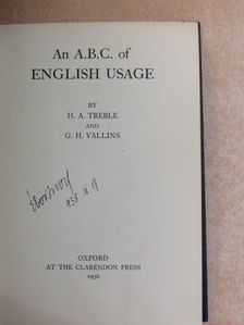 G. H. Vallins - An A.B.C. of English Usage [antikvár]
