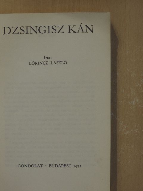 Lőrincz László - Dzsingisz kán [antikvár]