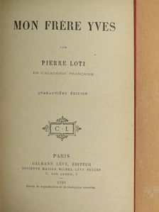 Pierre Loti - Mon frére Yves [antikvár]