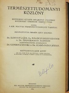 Bogdánfy Ö. - Természettudományi Közlöny 1936. január-december/Pótfüzetek a Természettudományi Közlönyhöz 1936-1937. (nem teljes évfolyam) [antikvár]